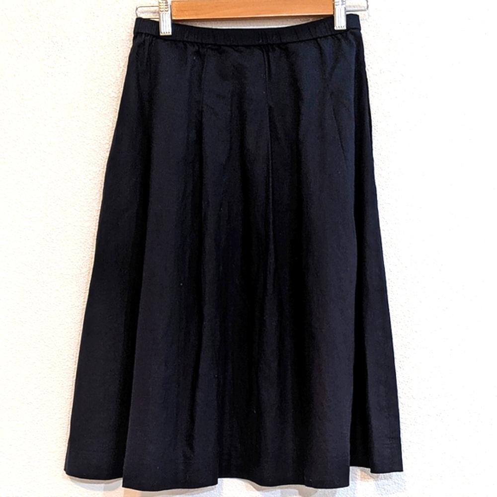 UNIGLO Linen Cotton Tucked Flare Skirt
